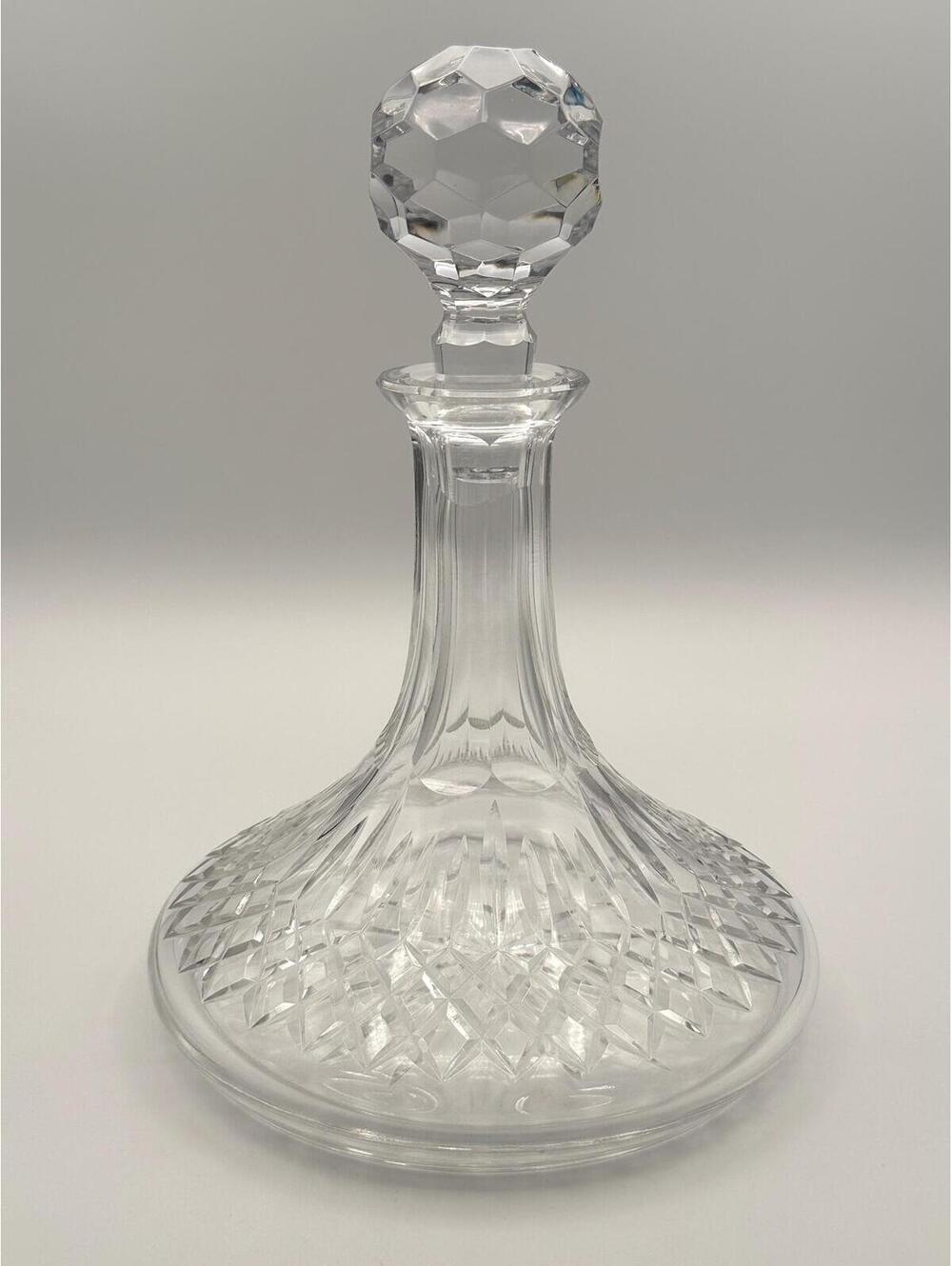 Vintage Waterford Crystal Ship Decanter Lismore Pattern Irish Cut Liquor Barware